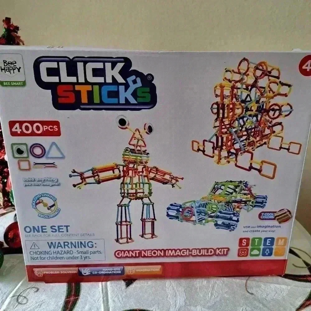 CLICK STICKS 400 PCS GIANT NEON IMAGI-BUILD KIT